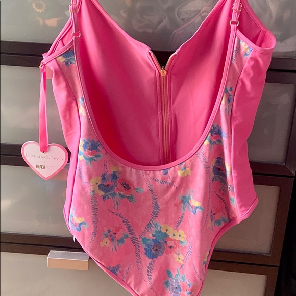 Beach Riot x LoveShackFancy Cheryl One Piece Swimsuit Bodysuit Sz L - Picture 2 of 6